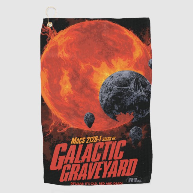 Serviette De Golf Cimetière Spatial Crâne Halloween Galaxie d'Horreu (Devant)