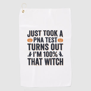 Serviette De Golf Citation drôle de sorcière pour test de Halloween