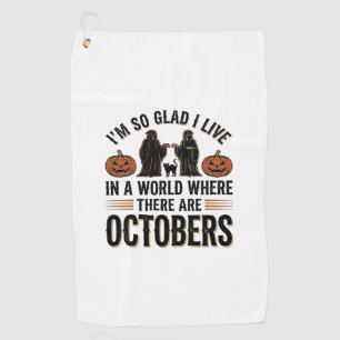 Serviette De Golf Citation Halloween Vintage Octobre Dessin Chat Cit