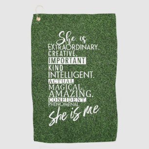 Serviette De Golf Citations d'auto-motivation pour golfer Green Gras