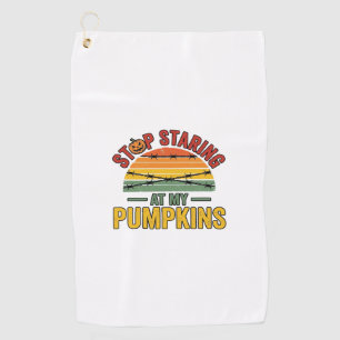 Serviette De Golf Citrouille d'Halloween Arrête de regarder Drôle Vi