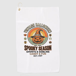 Serviette De Golf Citrouille d'Halloween Chapeau de Sorcière Vintage
