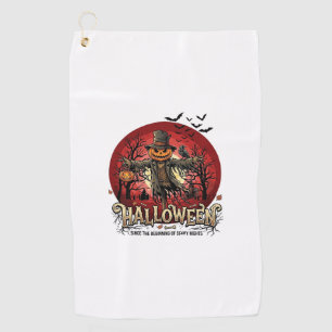 Serviette De Golf Citrouille d'Halloween Épouvantail Corbeau Chauves