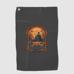 Serviette De Golf Citrouille d'Halloween Maison Hantée Pleine Lune C