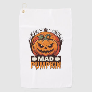 Serviette De Golf Citrouille Folle Halloween Dessin de Gravure Vinta