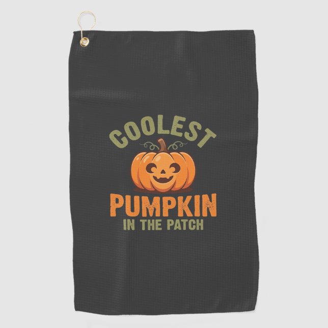 Serviette De Golf Citrouille la plus cool du patch Design Halloween (Devant)