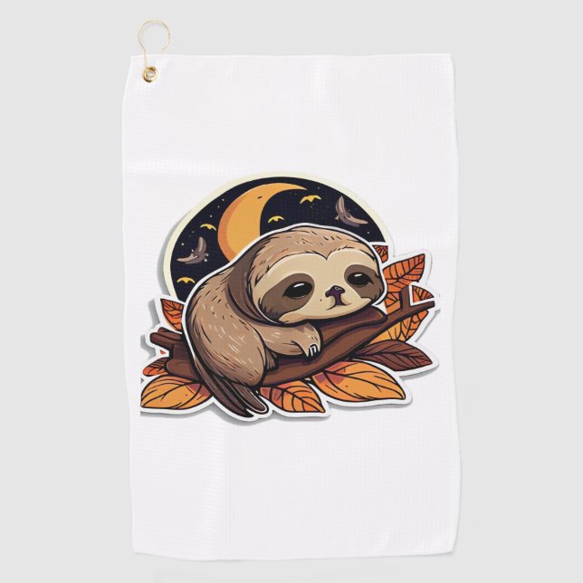 Serviette De Golf citrouille paresse Halloween style 2 Classic T- (Devant)