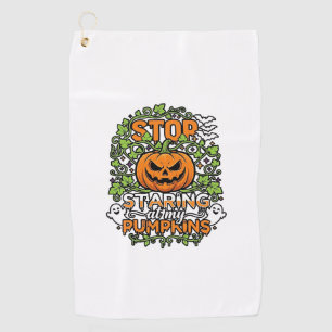 Serviette De Golf Citrouilles Arrêtez de Regarder Halloween Fantômes