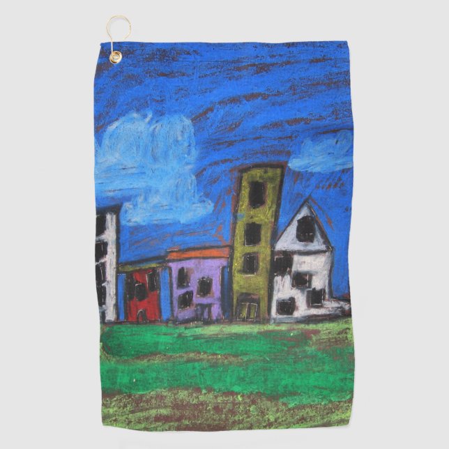 Serviette De Golf Cityscape Art par Enfants (Devant)