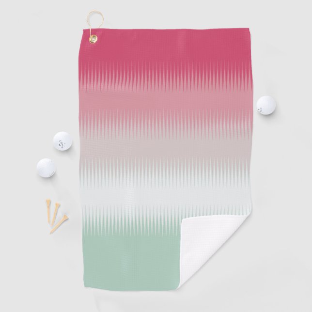 Serviette De Golf Clair bleu vert gris gris gris marron rouge (En situation)