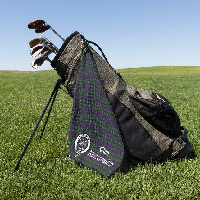 Serviette De Golf Clan Abercrombie Tartan & Crest (Vert)