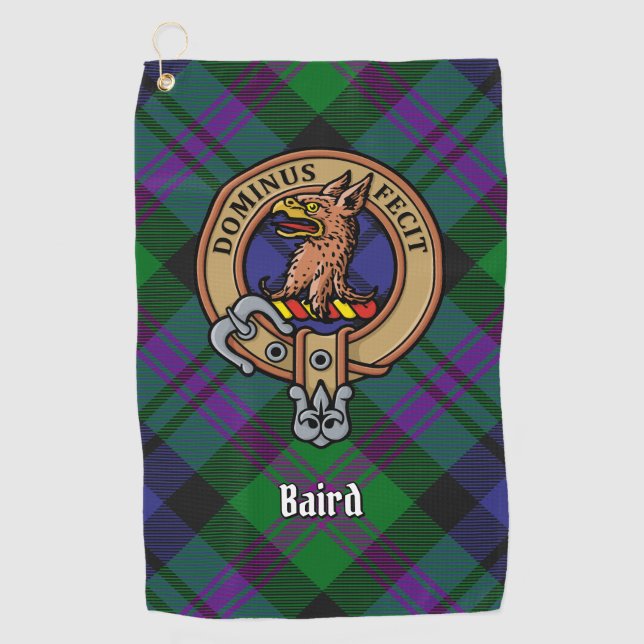 Serviette De Golf Clan Baird Crest sur Tartan (Devant)