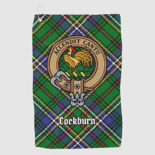 Serviette De Golf Clan Cockburn Crest sur Tartan