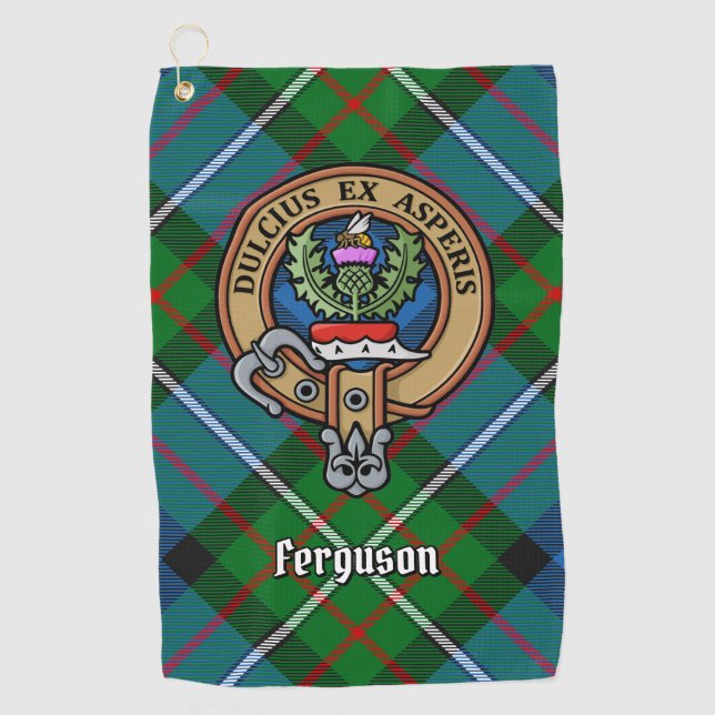 Serviette De Golf Clan Ferguson Crest sur Tartan Golf Towne (Devant)