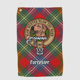 Serviette De Golf Clan Forrester Crest sur Tartan