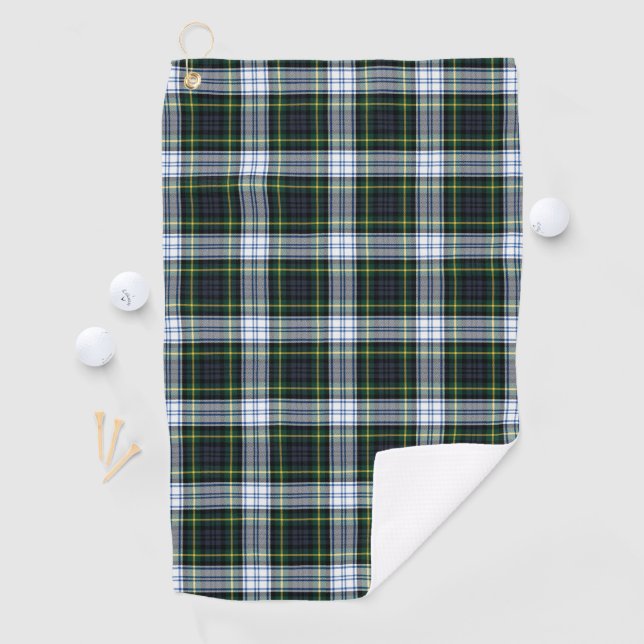 Serviette De Golf Clan Gordon Plaid Tartan Green White Check (En situation)