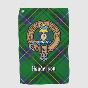 Serviette De Golf Clan Henderson Crest sur Tartan