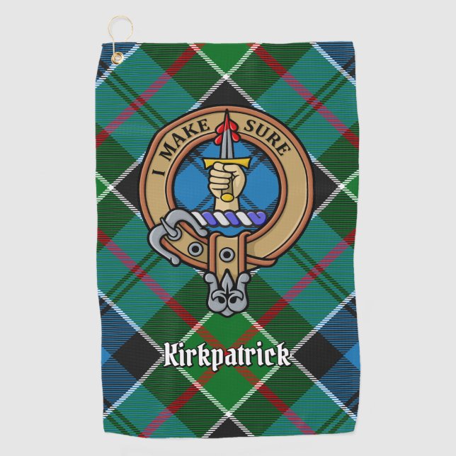 Serviette De Golf Clan Kirkpatrick Crest sur Tartan (Devant)
