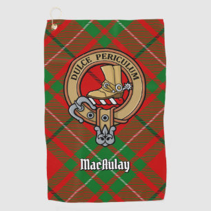 Serviette De Golf Clan MacAulay Crest sur Tartan Golf Towel