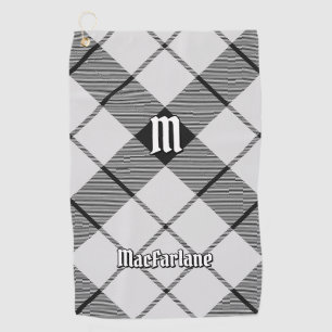 Serviette De Golf Clan MacFarlane Tartan noir et blanc