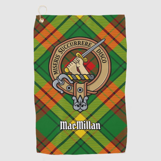 Serviette De Golf Clan MacMillan Crest sur Tartan (Devant)