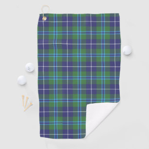 Serviette De Golf Clan Plaid Douglas Blue Green Check Tartan