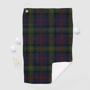 Serviette De Golf Clan Plaid Malcolm violet vert noir Tartan