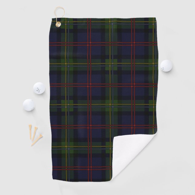 Serviette De Golf Clan Plaid Malcolm violet vert noir Tartan (En situation)