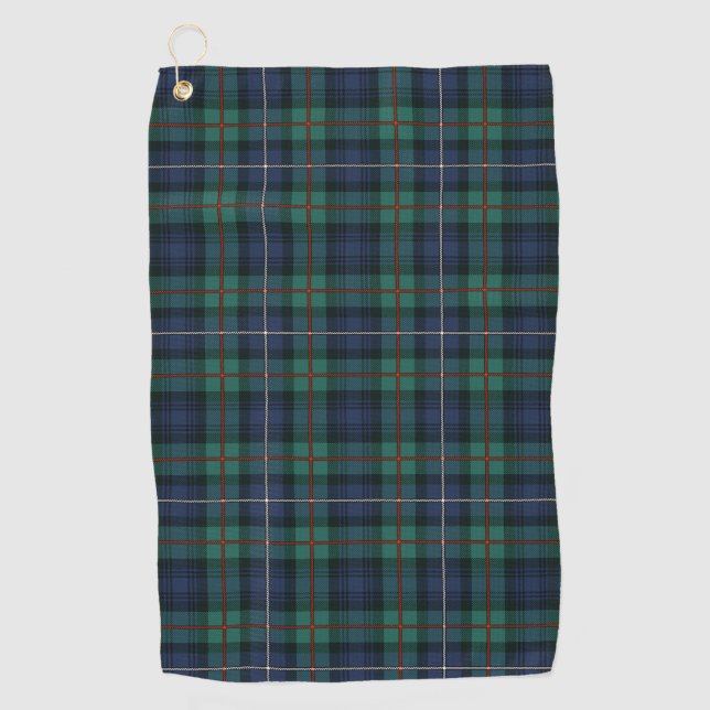 Serviette De Golf Clan Plaid Robertson Tartan Green Purple Check (Devant)