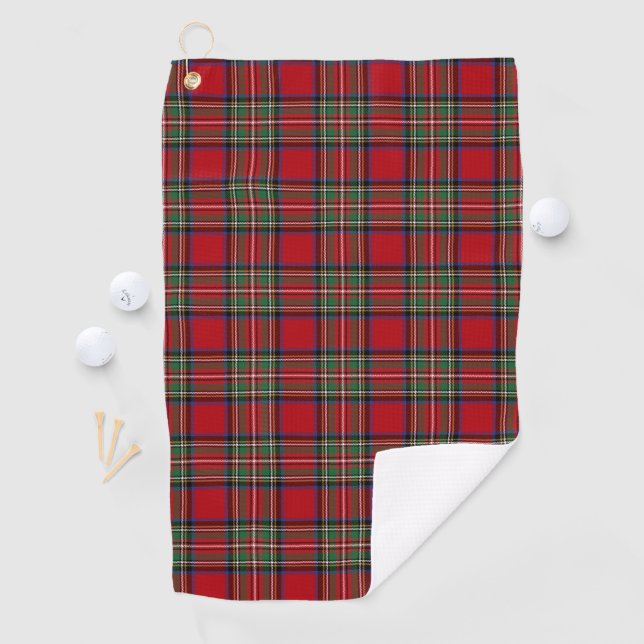 Serviette De Golf Clan plaid Stewart Red Green Blue Check Tartan (En situation)