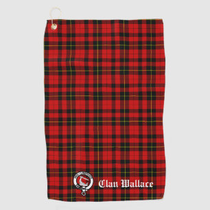 Serviette De Golf Clan Wallace Crest Badge et Tartan personnalisable