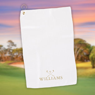 Serviette De Golf Classic Gold Nom personnalisé Clubs de golf