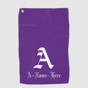 Serviette De Golf Classy Editable Name et Initial Golf Towne