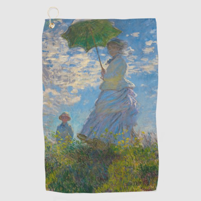 Serviette De Golf Claude Monet Femme avec un parasol (Devant)