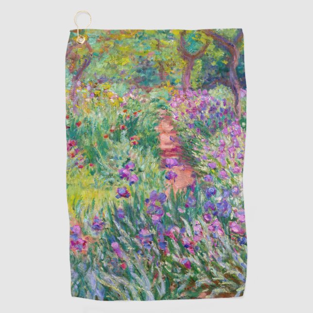 Serviette De Golf Claude Monet - Le jardin d'Iris à Giverny (Devant)