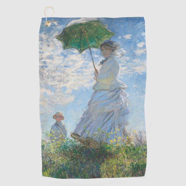 Serviette De Golf Claude Monet : Une femme avec un parasol / La Prom (Devant)