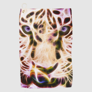Serviette De Golf Closeup de tigre fractal - Orange