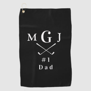 Serviette De Golf Club croisé noir et blanc papa