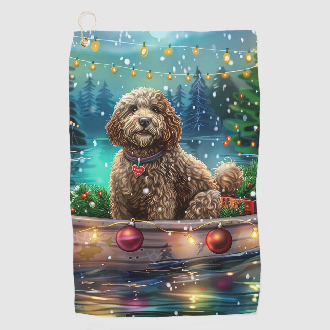 Serviette De Golf Cockapoo Christmas Festive Voyage (Devant)