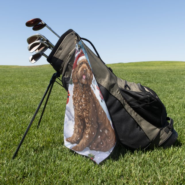 Serviette De Golf Cockapoo Winter Wonderland Christmas Joy (Vert)