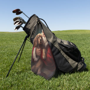 Serviette De Golf Cocker Spaniel avec Noël Festif du Père Noël