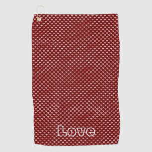 Serviette De Golf Coeurs rouges roses Ombre