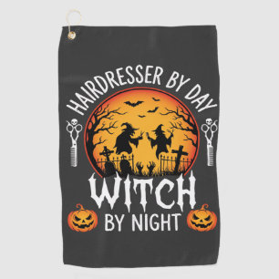 Serviette De Golf Coiffeur Halloween le jour Sorcière la nuit