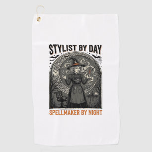 Serviette De Golf Coiffeur Halloween Sorcière Salon Vintage Magie De