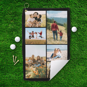 Serviette De Golf Collage de 6 photos personnalisé