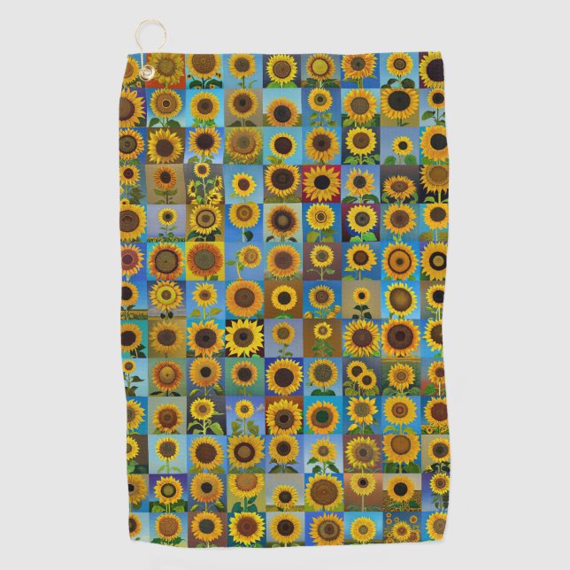 Serviette De Golf Collage des tournesols (Devant)