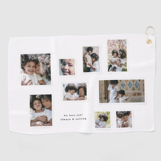 Serviette De Golf Collage photo de vacances Moments Joyeux modernes (Horizontal)