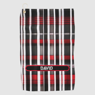 Serviette De Golf Collection Abstraite de plaid rouge