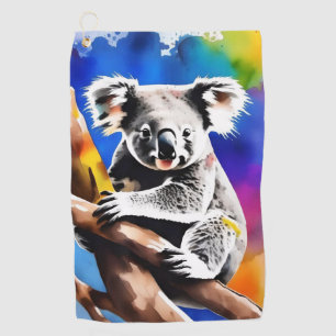 Serviette De Golf Coloré Koala Bear Aquarelle Splash,
