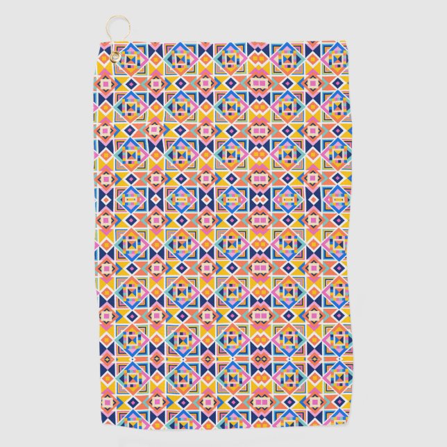 Serviette De Golf Colorful geometric patterned towels  (Devant)